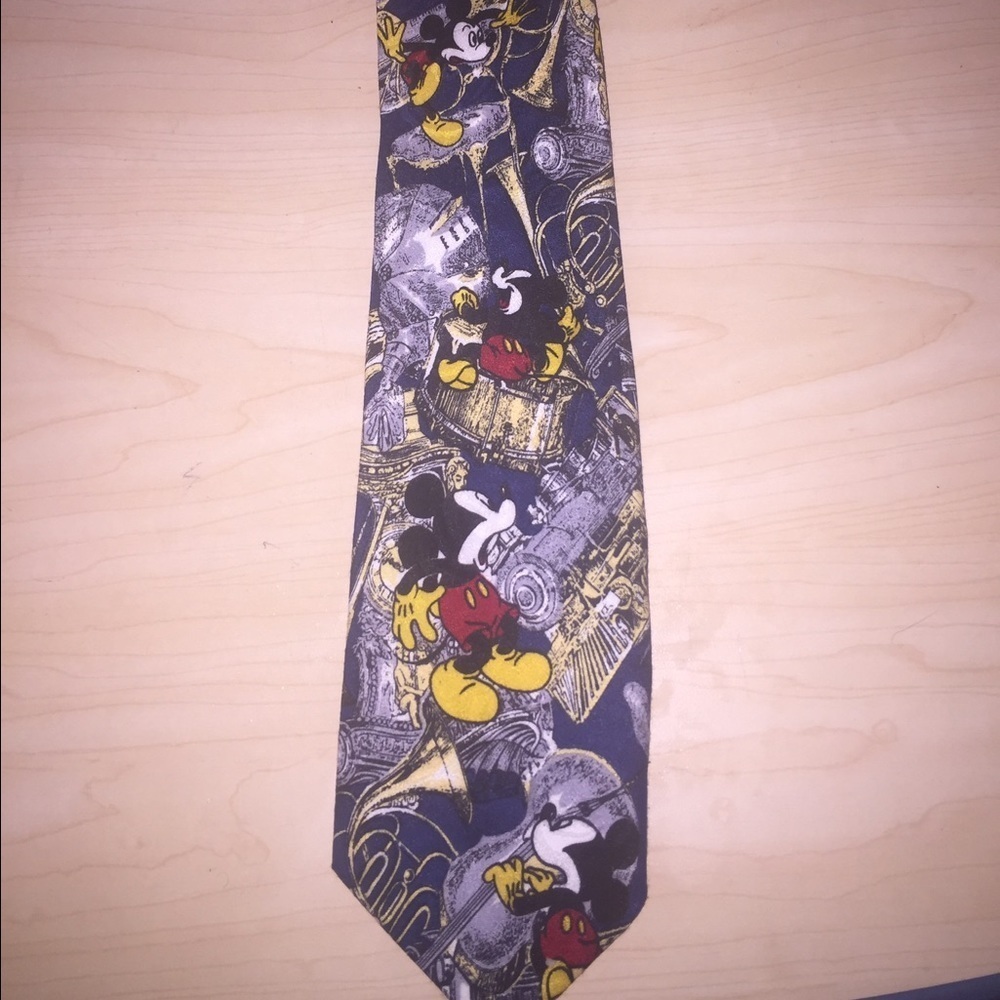 𝅺Men Mickey Mouse musical instruments necktie silk